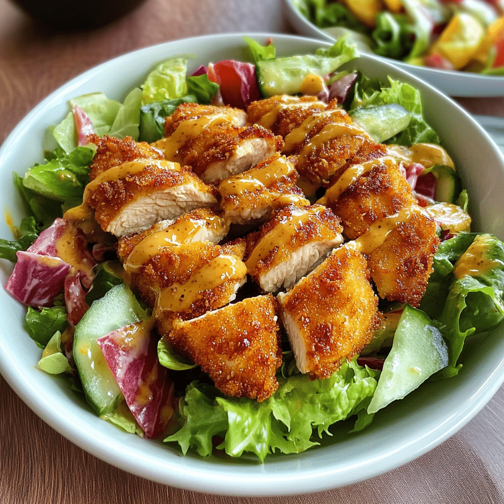 Chicken Tender Salad with Honey Mustard