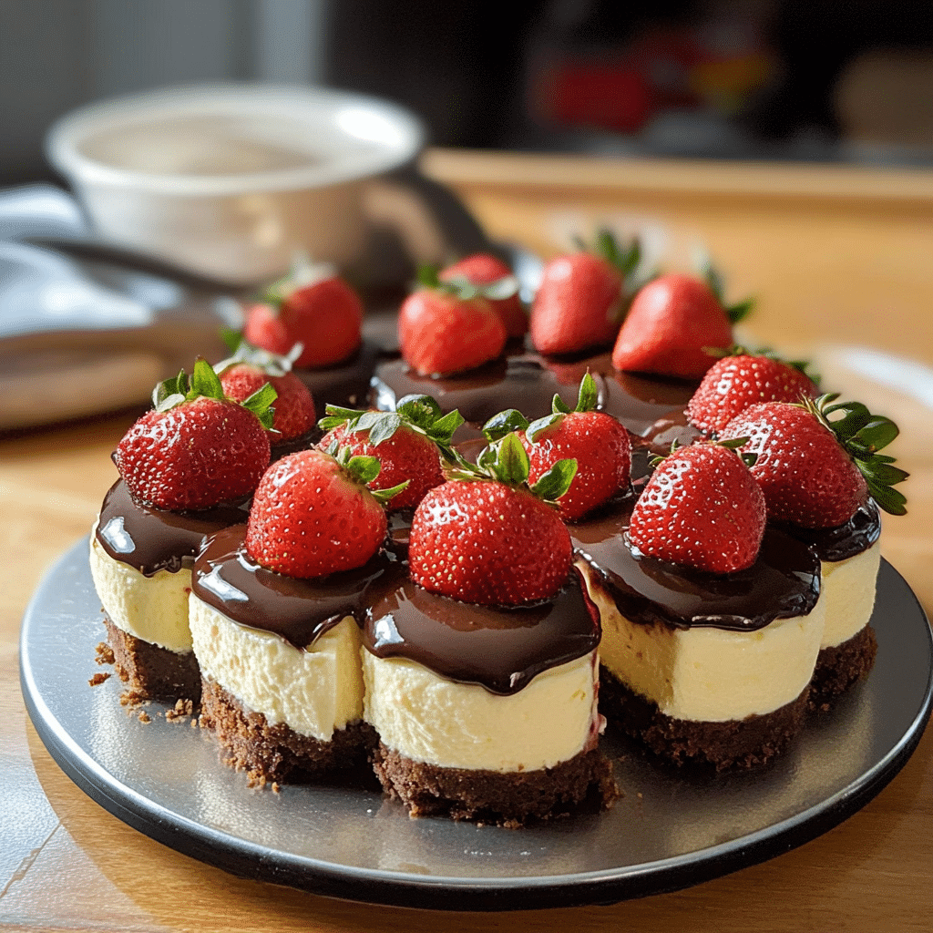 Chocolate Dipped Strawberry Cheesecake