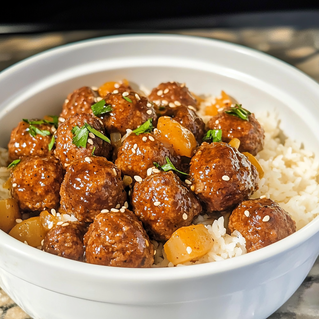 Crock Pot Hawaiian Meatballs