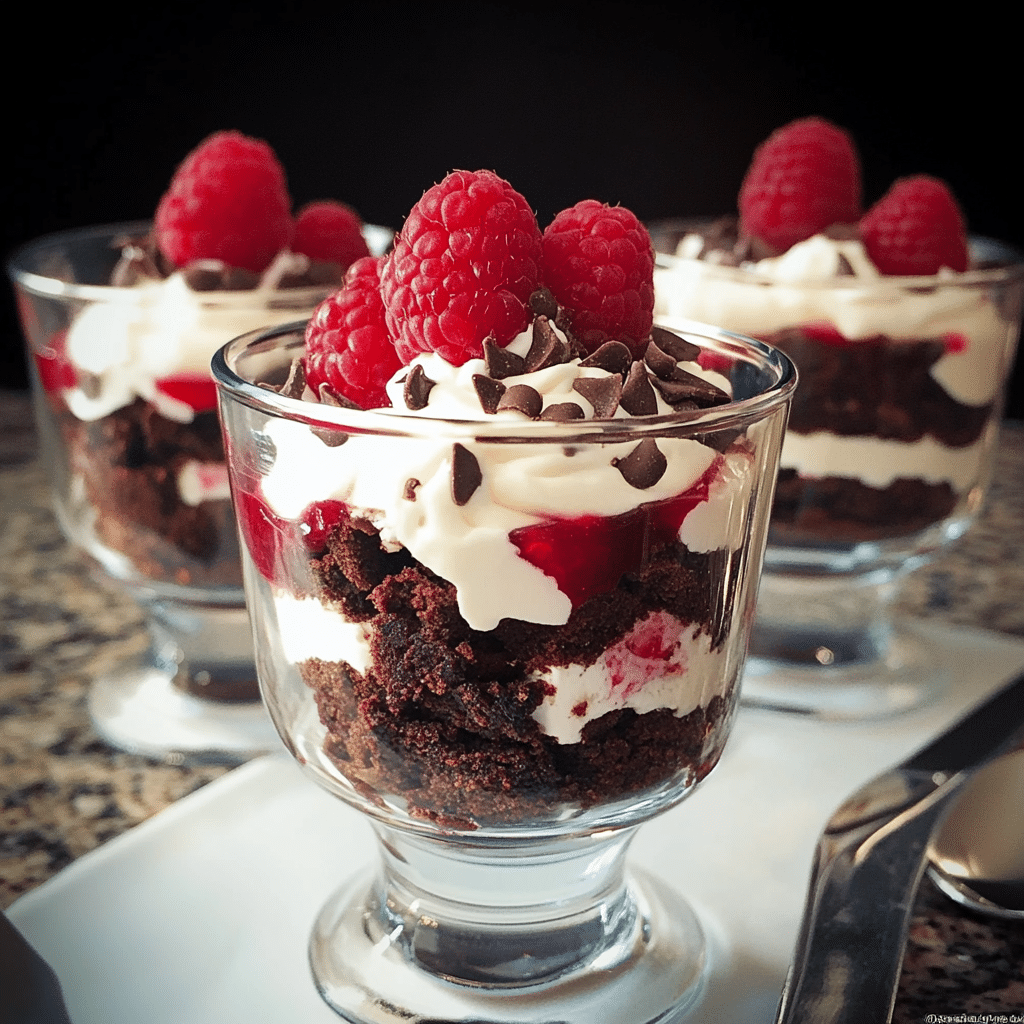 Raspberry Brownie Cheesecake Trifles