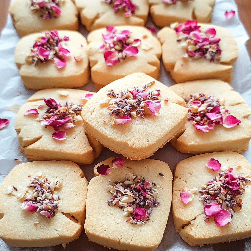 Rose Petal Shortbread Cookies