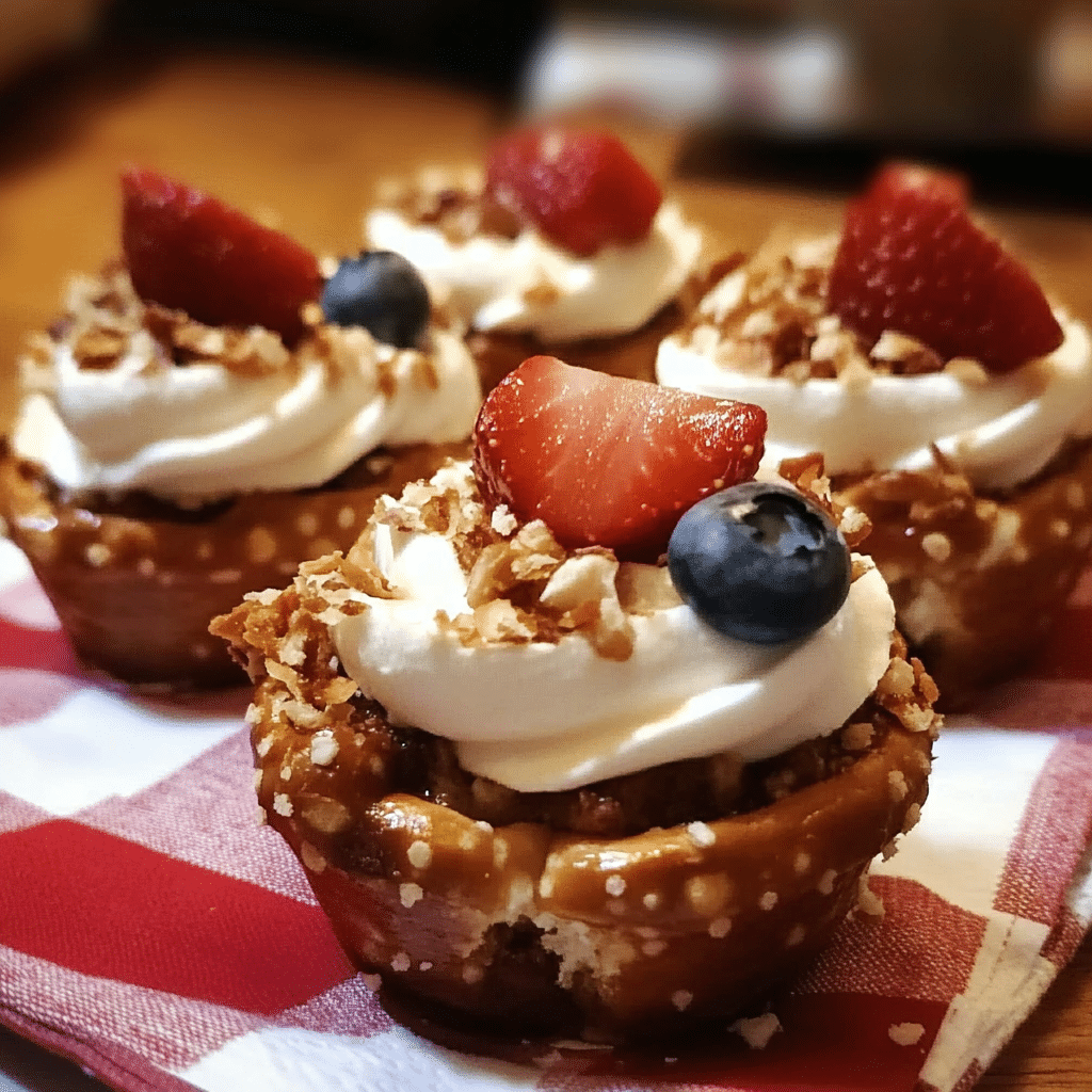 Cheesecakes in Pretzel Cups