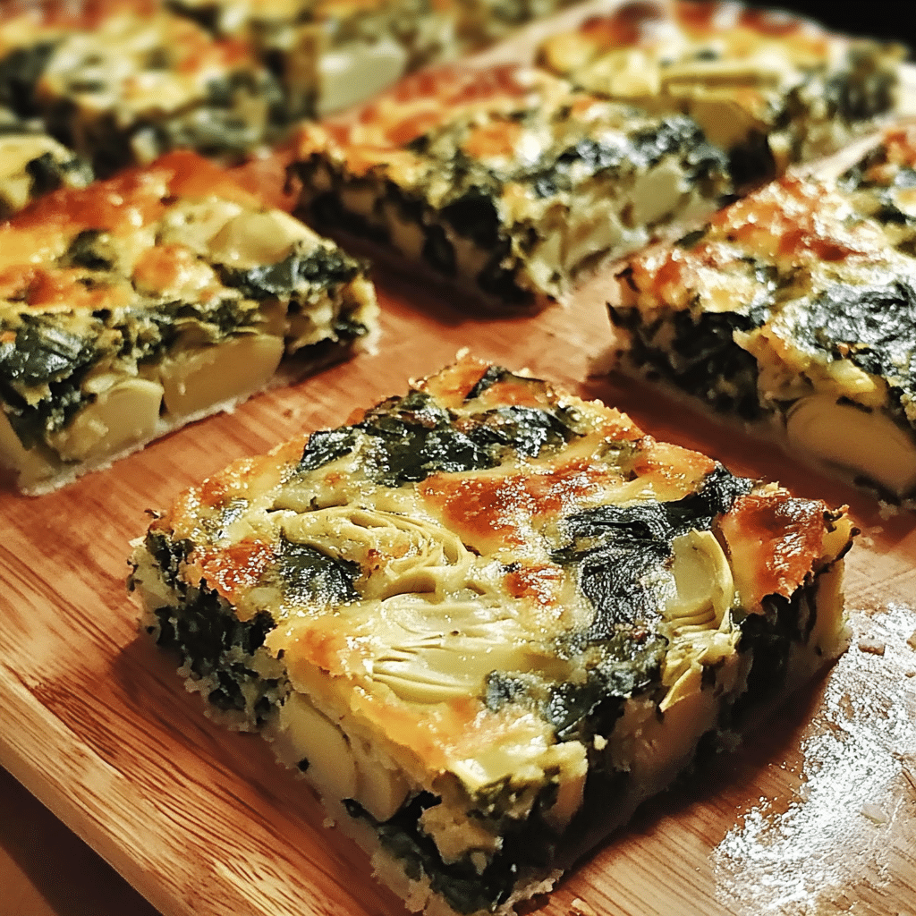 Spinach and Artichoke Squares